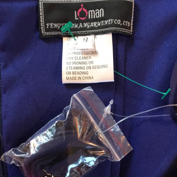 FENGYE LOMAN BLUE JEWELED STRAPLESS PARTY DRESS 8 - Picture 7 of 8